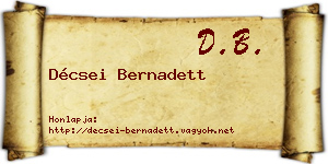 Décsei Bernadett névjegykártya