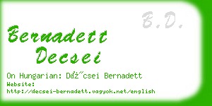 bernadett decsei business card